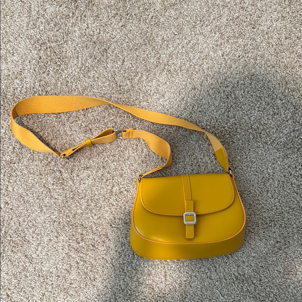 Madison West Yellow Crossbody Bag with Adjustable Strap